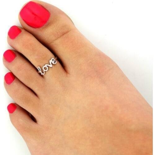 Toe Ring Feet Simple Love Peace Symbols Cuff Foot Mood Ring Anello Mujer Cute Ring Bagues Femme Bague Argent Gold 2021 Jewellery