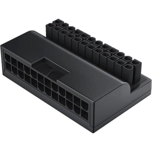 Computer ATX 90 Degree 24 Pin To 24Pin Power Plug Adapter Mainboard Power Connectors For Modular Power Supply Cables