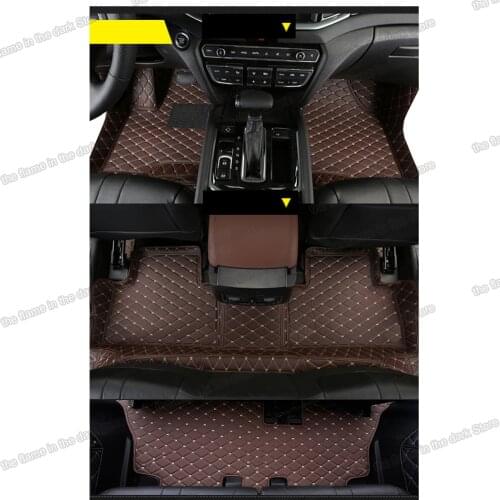 Lsrtw2017 leather car floor mats for trumpchi gs8 2017 2018 2019 2020 2021 accessories interior auto 7 gac carpet cover seats