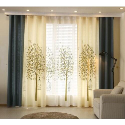 Summer The New Korean Rural Cotton Embroidered Linen Shading Curtain Finished Products Can Be Customized