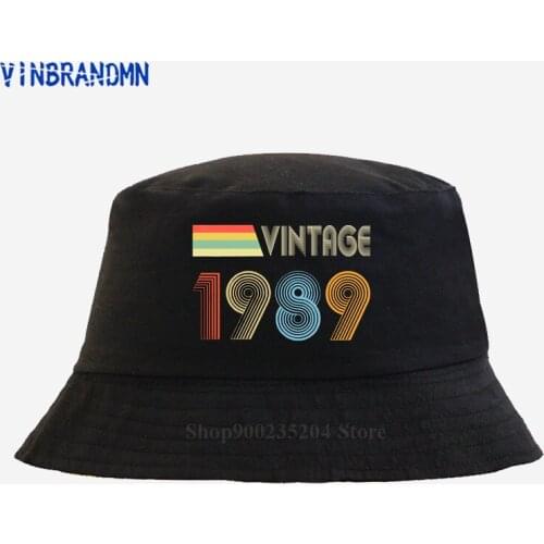 New summer Vintage 1989 Fishing hat 80s Urban Apparel Custom Birthday Present Bucket hat Classic 1989 Birth Year visor sun hats