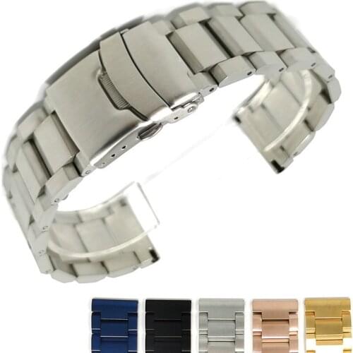 For Casio Samsung 18mm 20mm 22mm 24mm Stainless Steel Metal Watch Band With Safety Clasp Replacement Premium Strap Bracelet
