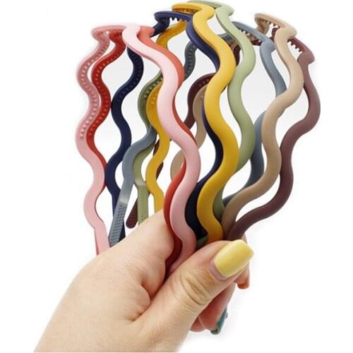 Cute mori girls colorful Quality Plastic resin Beauty Skinny dull polish wash face sawtooth Hair Fixer headbands dx123