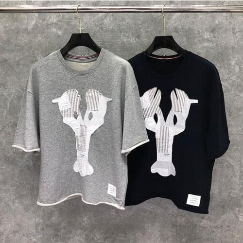 2021 Fashion Brand T-Shirt Men Patch Hole Loose Mens Clothing Hip Hop Bat Half Sleeve Summer O-neck Cotton Shirts