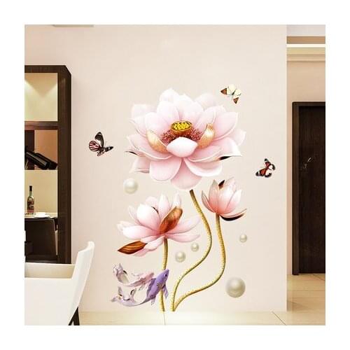 80*100cm 3D Wallpaper Flower Wall Sticker Living Room Bathroom Home Decor Poster Modern Home Decor Mural