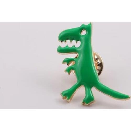 New drop enamel fashion brand coat small dinosaur neck pin texture brooch brooch