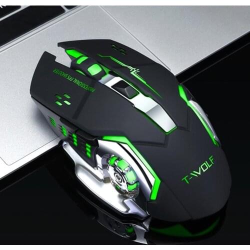 Newest Q13 Rechargeable Wireless Mouse Silent Ergonomic Gaming Mice 6 Keys RGB Backlight 2400 DPI for Laptop Computer Pro Gamer