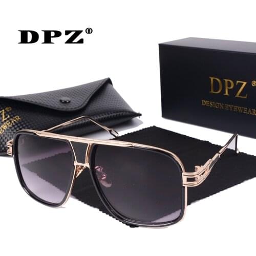 2021 new DPZ Classic Brand mens designer Large frame sunglasses Vintage steampunk women sun glasses grandmaster UV400