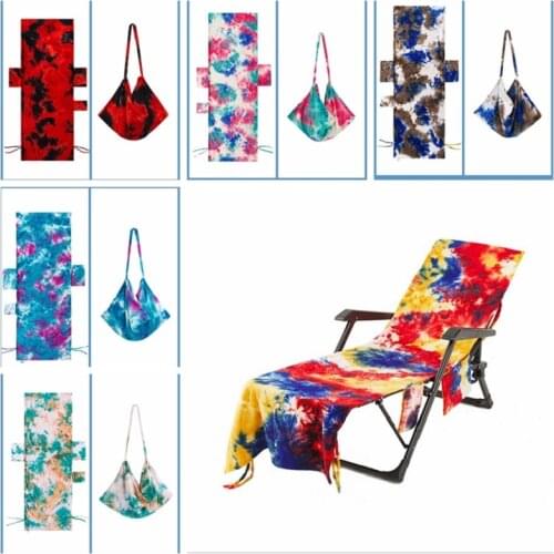New Tie Dye Beach Chair Cover Holiday Garden Swimming Pool Lounger Chairs Cover Summer Microfiber Quick Drying Beach Towel