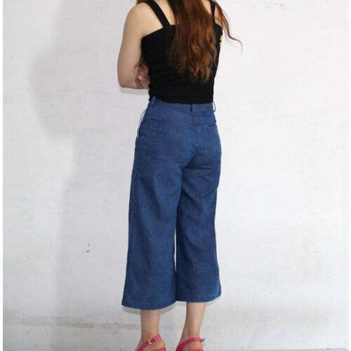 Sexy Women Zipper Open Crotch Jeans Vintage Wide Leg Jeans Loose Water Washed High Waist Thin Denim Pants Plus Size F89