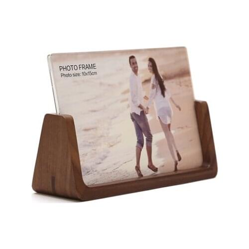 Solid wood stand photo frames walnut/beech wood frame holder