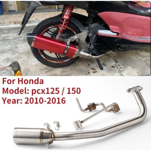 For PCX 125 150 Motorcycle Exhaust Full System Modified Front Middle Link Pipe Slip On for PCX125 PCX150 2010-2016