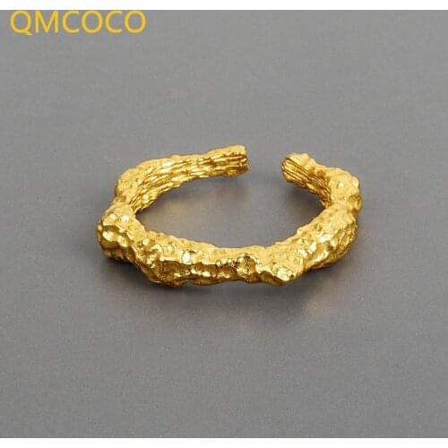 QMCOCO 925 Sterling Silver Vintage Handmade Knot Rings for Fashion Women Party Classic Fine Jewelry Geometric Accessories Gift