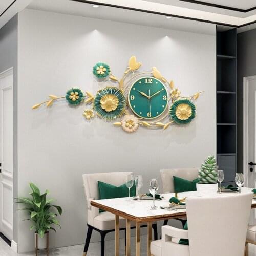 Art Silent Wall Clock Modern Design Flower Office Creative Novelty City Wall Clock Living Modern Large Reloj Pared Clocks BY50WC