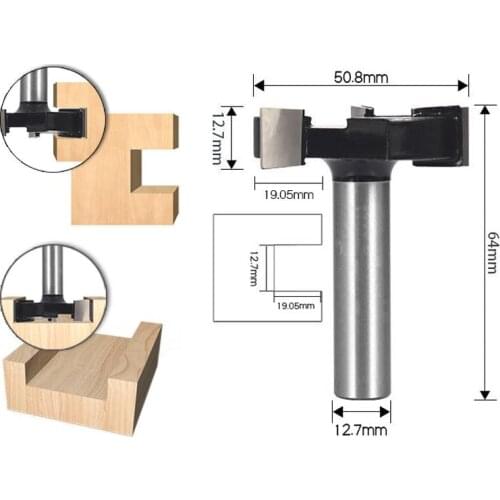 Three-edge T-blade Bottom Cleaning Cutter Notching Cutter Woodworking Milling Cutter Alloy Milling Cutter Carving Knife