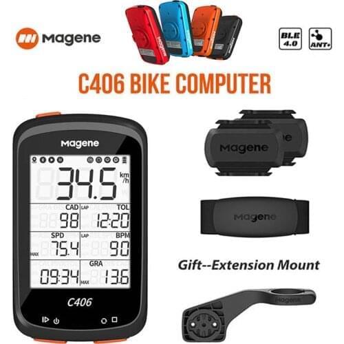 Magene Bike Computer C406 Wireless GPS Speedometer + H64 Heart Rate Sensor+S3 Cadence Sensor Cycling Kit Bicycle Accessories