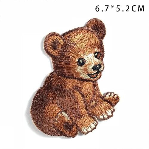 High Quality Bear Embroidered Patches Iron On Stickers for Clothes Decor Cartoon Childrens Coats Bags Bears Parches Diy Badges