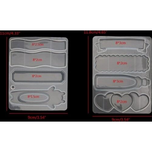 Quicksand Hairpin Resin Casting Mould Resin Art Shaker Bear Heart Barrette Hair Clip Molds Strip Silicone Hair Clip Mold