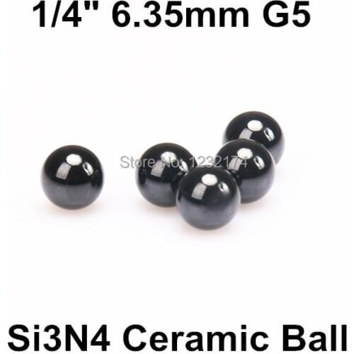 1/4"=6.35mm Silicon Nitride Ceramic Ball Si3N4 G5 50PCS/Lot used in Bearing,Pump,Valve ball,linear slider 6.35mm ceramic ball