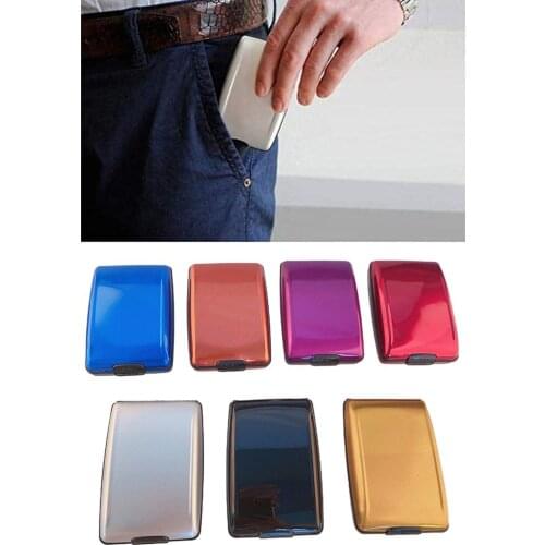 1PC Unisex Aluminum Bank Card Holder Blocking Hard Case Wallet Solid Credit Card Scanning Protect Card Holder Women and Men