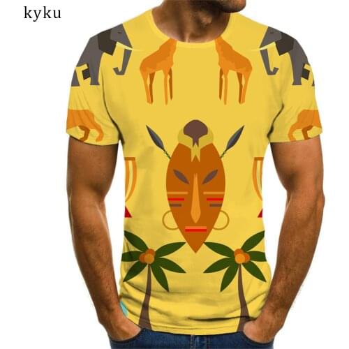 3d Tshirt Animal T-shirt Men Coconut Tree Shirt Print Yellow Tshirt Printed Hip Hop T-shirts 3d Short Sleeve T shirts Cool Slim