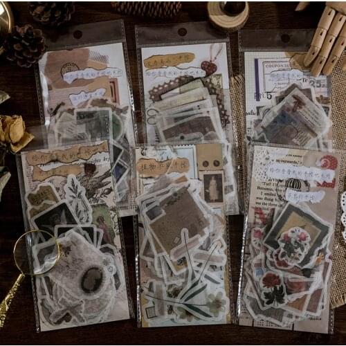 60sheets/set Sticker Set Plant Series Diy Cute Stickers Ins Style Scrapbooking School Suppliers Stationery Presented