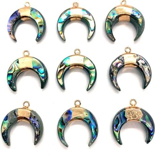 Abalone Shell Moon Curved Color Single Hole 18mm Pendant DIY Making Fashion Bracelet Necklace Jewelry Accessories Charm