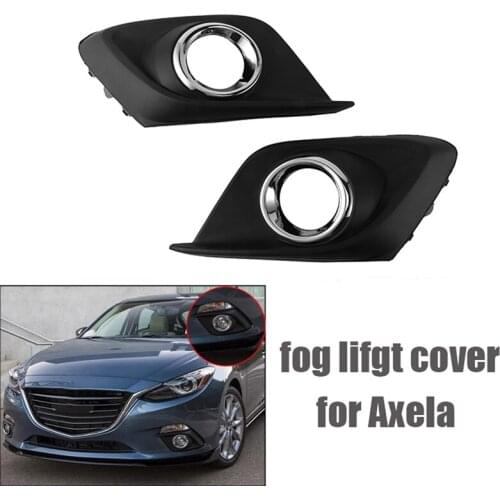 ABS Black Front Left Right Bumper Light Cover Lower Fog Light Grilles Cover Frame Trims for Mazda 3 Axela 2014-2016