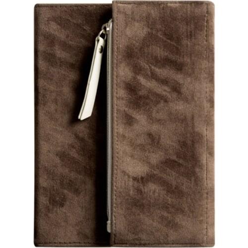 B6 Innovative Tri-fold Notebook Suede Diary Notepad Traveler Journal Planners 1XCB