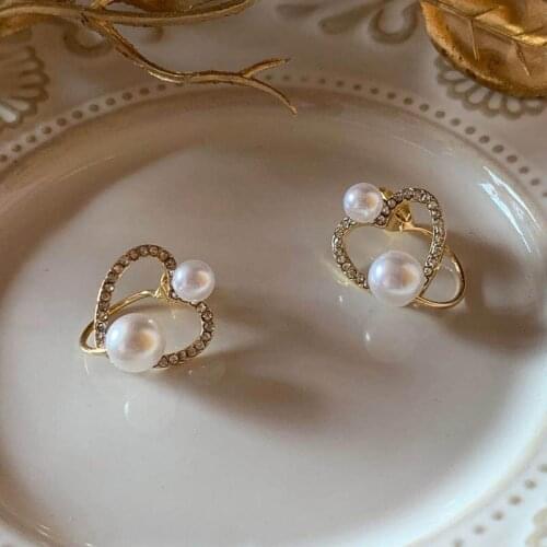 Besimpol Exquisite Real 925 Sterling Silver Stud Earrings Heart Shape Earrings For Women Fine Jewelry Gift Multiple Ways To Wear