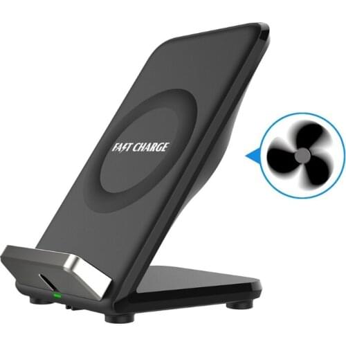 7.5W Fans Cooling Qi Wireless Desk Charger Holder For Universal mobile phone charging Fast Charge Mobile Phone Holder