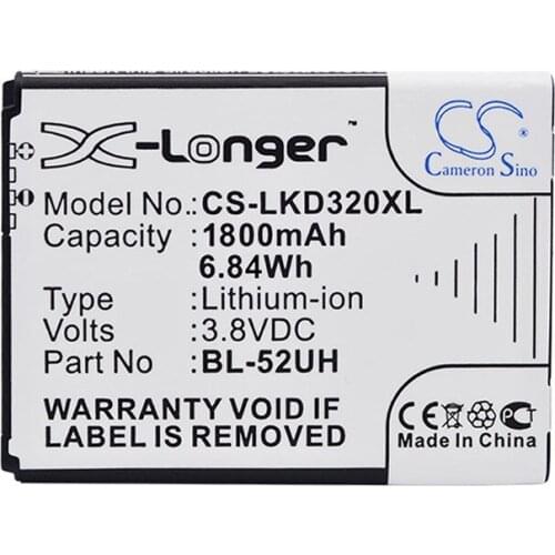 CameronSino for LG D280 D280N D285 D320 D325 H440N H440Y H443 L Fino L41C L65 L70 LS620 MS323 Optimus Exceed 2 BL-52UH battery