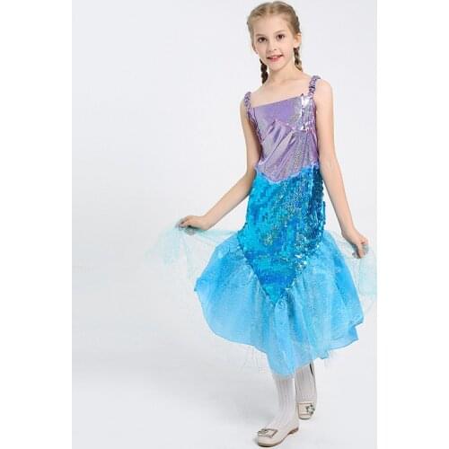 Girl Mermaid Stage Performance Book Week Childrens Day Anime Mermaid Princess Halloween Purim Costume Fancy Dress