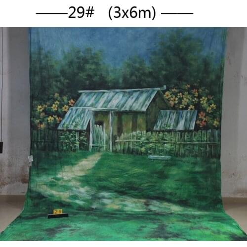 Custom 3x6M Hand Painted natural paysage Backdrop background,Rustic muslin photography backdrops for Family Photos,adult,kids 29