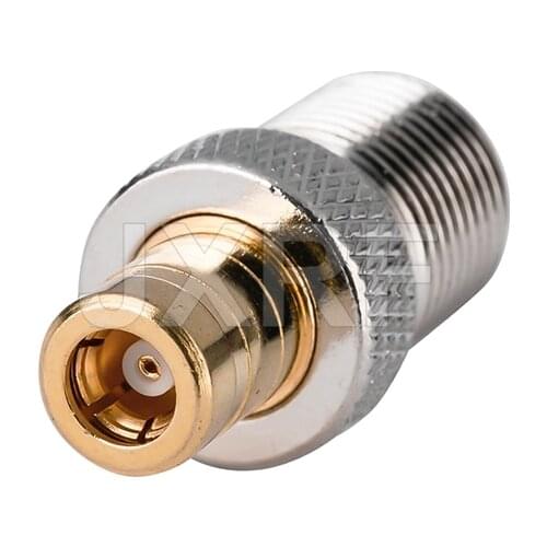 JXRF Coaxial Adapter F Female Jack to SMB Female Jack Straight Nickel plated F to SMB Connector