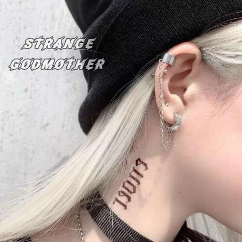 Stainless steel circle earrings without pierced cochlear ear bone clip asymmetric red female net cupid pearl unicorn girl chain