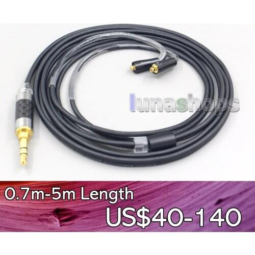 LN007102 2.5mm 4.4mm Black 99% Pure PCOCC Earphone Cable For Westone W40 W50 W60 UM10 UM20 UM30 UM40 UM50 Pro