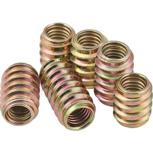 M4 M5 M6 M8 M10 Color Zinc Plated Carbon Steel Wood Insert Nuts Pass-through Drive Unhead Threaded Nut