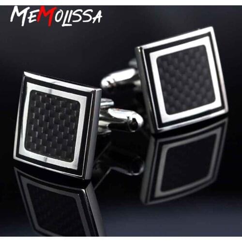 MeMolissa Luxury Wedding/Party/Business gift Black Square Cufflinks for mens Brand cuff buttons High Quality abotoaduras Jewelry