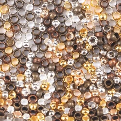 Metal Crimp End Beads Stopper Spacer Beads For DIY Necklace Bracelet Jewelry Making Findings Accessories 500pcs 2/2.5/3mm