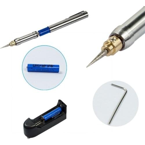 Mini Electric Engraving Pen Mini Grinder Polishing Marker Wooden Root Jade Engraving Machine Carving Tool (With Batteries)