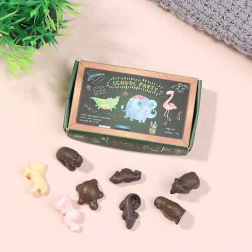 1Set Cute Dollhouse Miniature Mini Cartoon Animal Model Chocolate Model Play Kitchen Food Toy