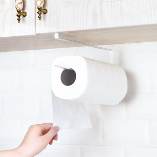 Multifunction Iron Towel Rack Storage Holder Hanging Roll Paper Organizer Tissue Towel Bar Kitchen Tools