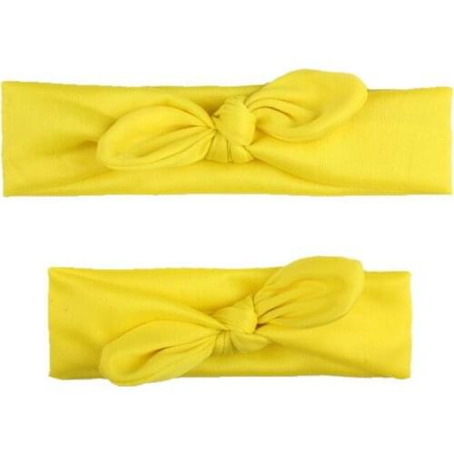Fashion Mom and Daughter Headband Solid Color Headband Sets Elastic Cotton Top Knot Ear Headband