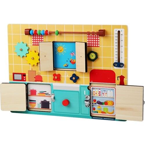 Montessori Busy Board Fine Motor Activity Sensory Board for Kids Educational