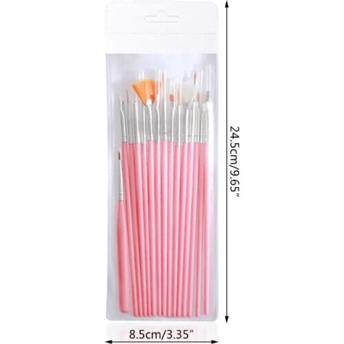 Q1FB 15pcs Nail Brush UV Gel Acrylic Painting Liner Pen Pedicure Manicure Kit
