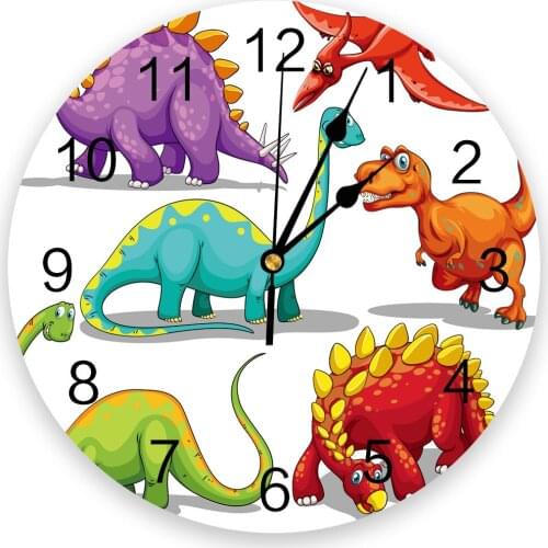 Dinosaur Cartoon 3D Wall Clock Modern Design Brief Living Room Decoration Kitchen Clock Art Wall Watch Home Decor