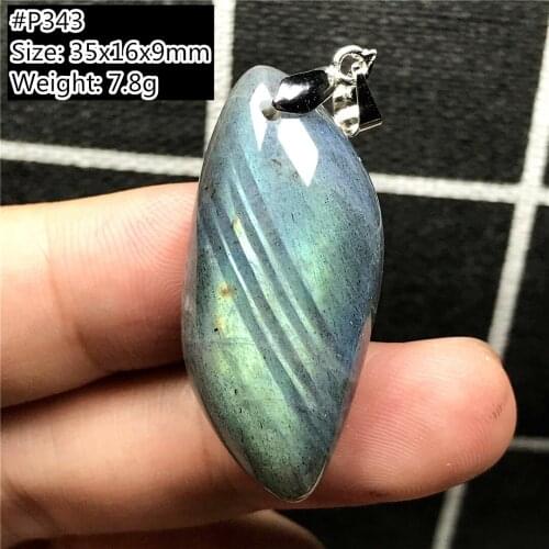 Top Natural Yellow Blue Labradorite Pendant Jewelry For Women Men Crystal Healing Luck Birthday Gift Beads Silver Gemstone AAAAA