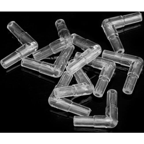 New 10Pcs 2 Way Clear Connector Elbow Tube Air Valves Fitting Aquarium Fish Tank