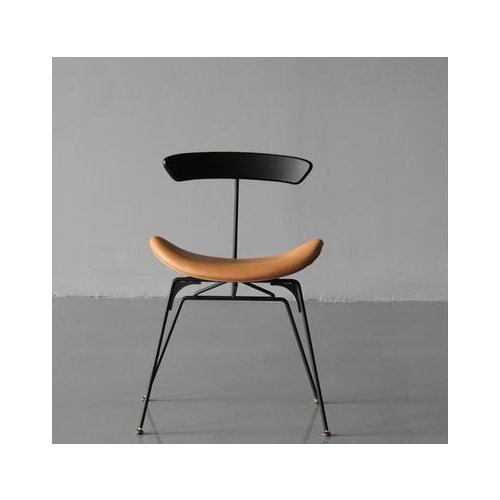 Industrial style dining chair designer light luxury retro LOFT wrought iron chair ant chair simple solid wood chair
